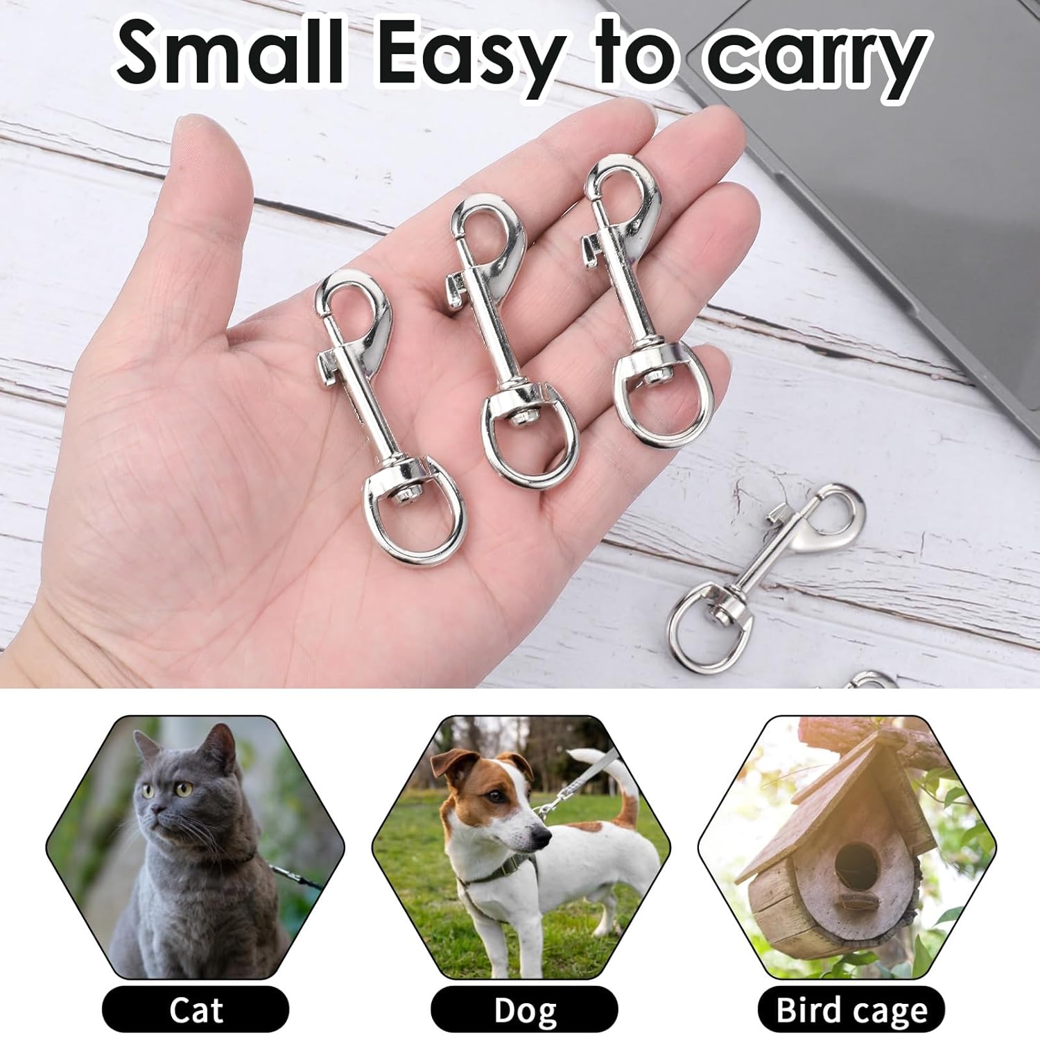 30 Pcs Swivel Snap Hooks for Dog Leash, Heavy Duty 2.75" Swivel Clip Clasp, Multipurpose Bolt Snap Single Ended for Keychain Camera Strap Linking Pet Leash - Image 4
