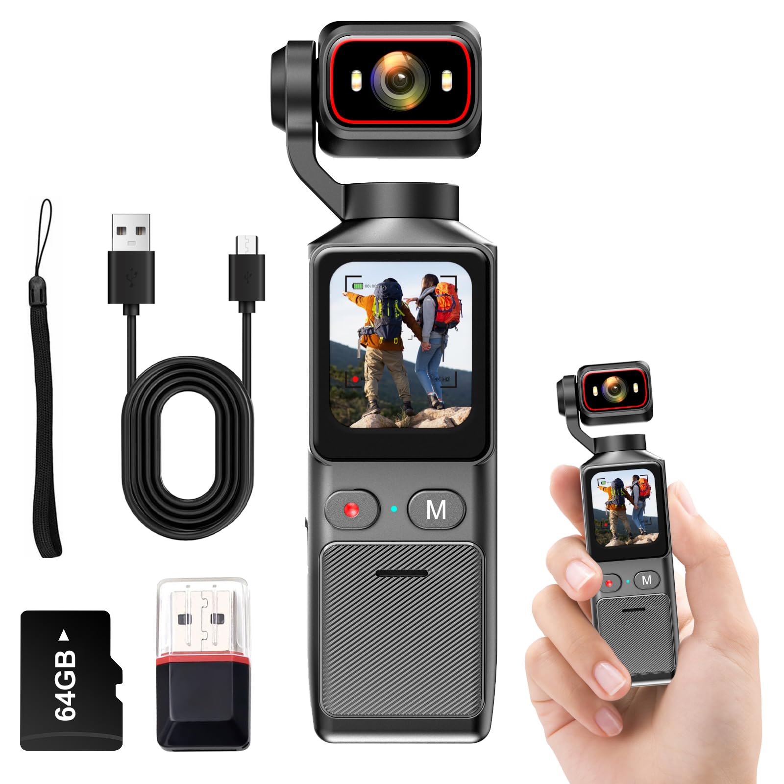 Amazon.com : icamdoor 4K Handheld Vlogging Camera, WiFi Pocket