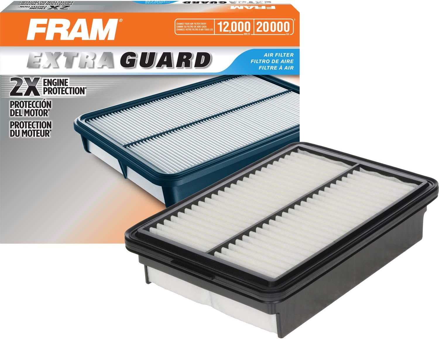 FRAM Extra Guard Air Filter, CA10676, 12K Mile Protection Replacement Engine Air Filter - View #2