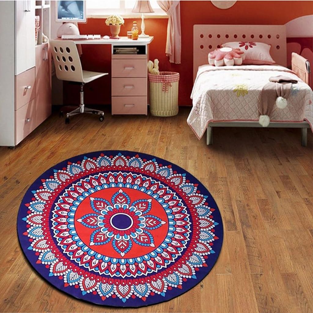 RajoNN Tappetino da Yoga Stampato Premium Tappetino da Meditazione Antiscivolo Mandala Tappetino da Meditazione Spesso 5 mm 55 * 55 Pollici per Pilates, Sport all'Aria Aperta