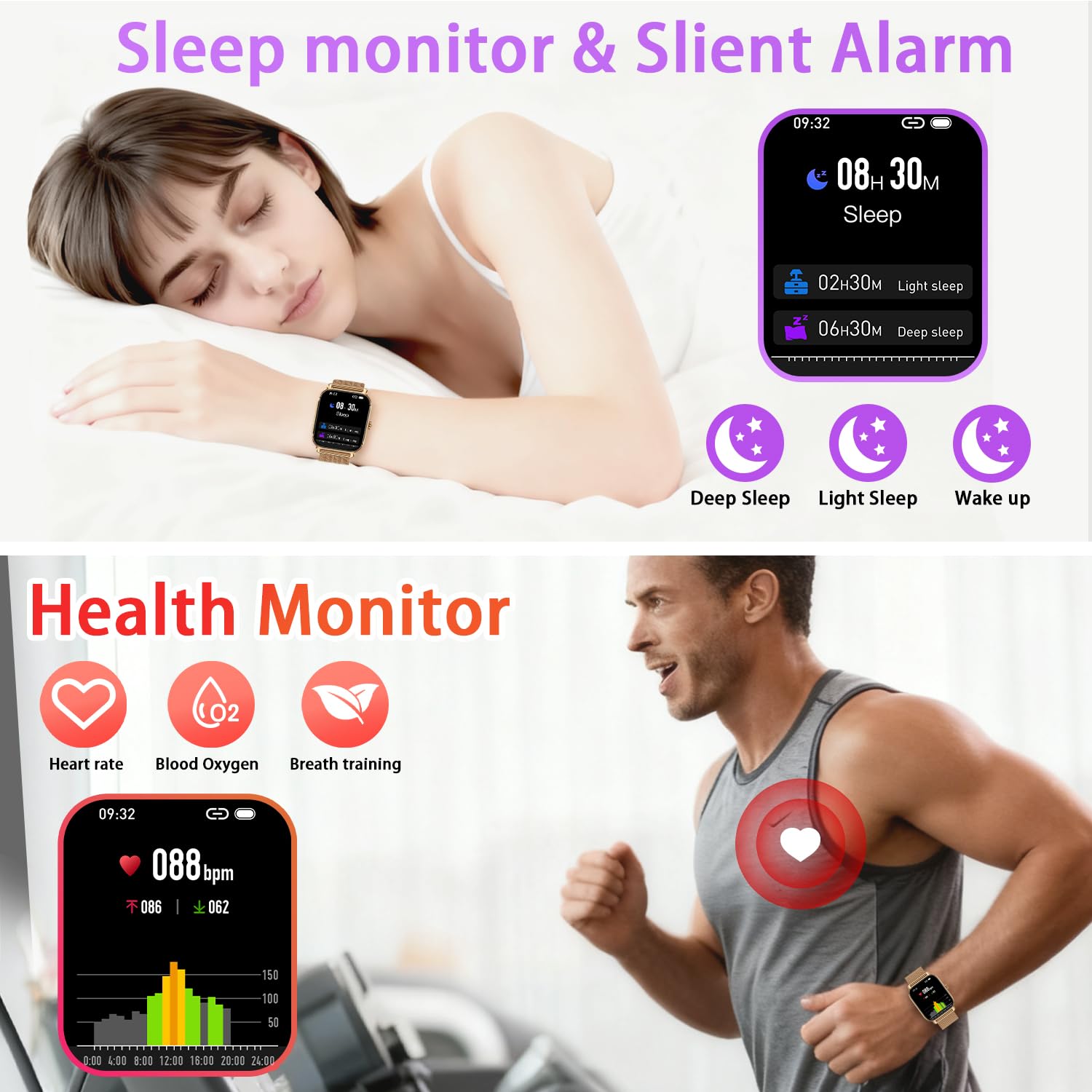 Smart Watch for Women Men Fitness: Make Answer Call Digital Mens Watches Waterproof Running Smartwatch for Android Phone iPhone Samsung Compatible Heart Rate Monitor SpO2 Pedometer Step Tracker