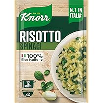 Knorr Risotto con Spinaci, Risotto Pronto con Ingredienti Naturali, 100% Riso Italiano e Chicci al Dente, Preparazione in Pentola o al Microonde, 175g, 2 Porzioni