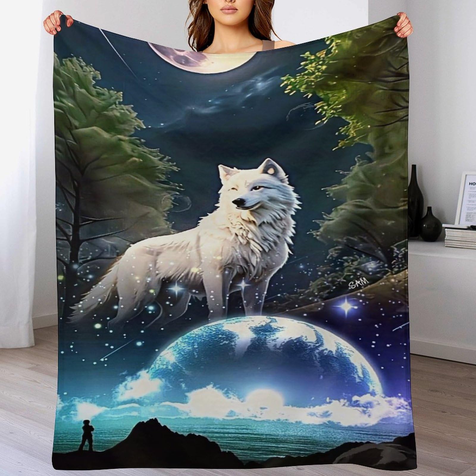 Couverture loup 150x200 cm, le cadeau utile et réconfortant