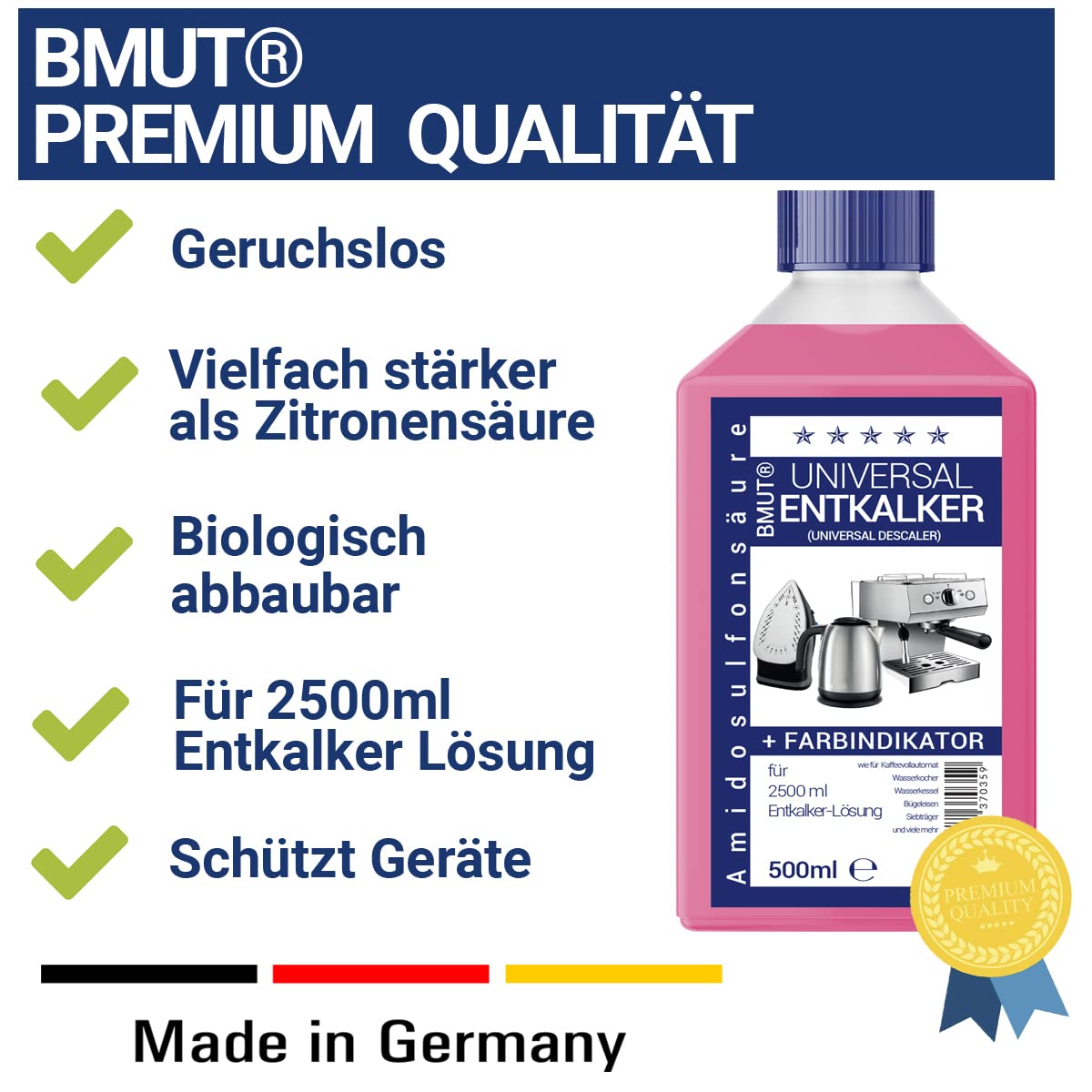 24 x 500 ml uniwersalny odkamieniacz do ekspresu do kawy i ekspresu do kawy – po 125 ml na 2500 ml roztworu odkamieniacza (24 x 500 ml)