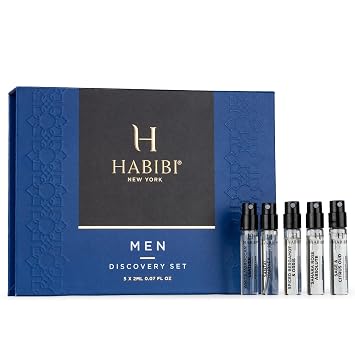H HABIBI Men's Perfume & Oud Perfume Sample Sets - Cologne for Men, Men's Cologne Sampler,10 Mini Sprays (2 mL Each), Made in USA