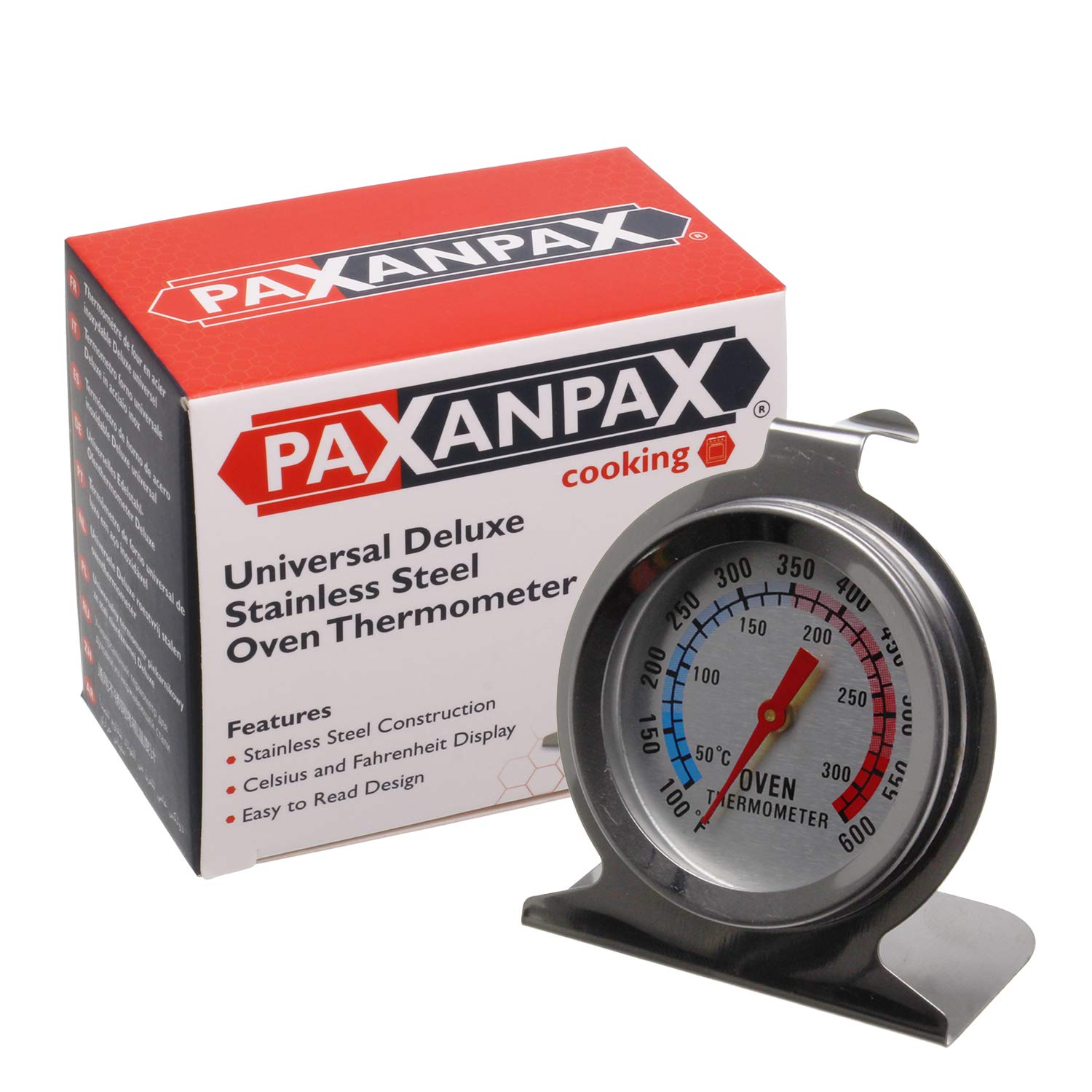 Paxanpax PCK633 Universal Deluxe Stainless Steel Oven Thermometer