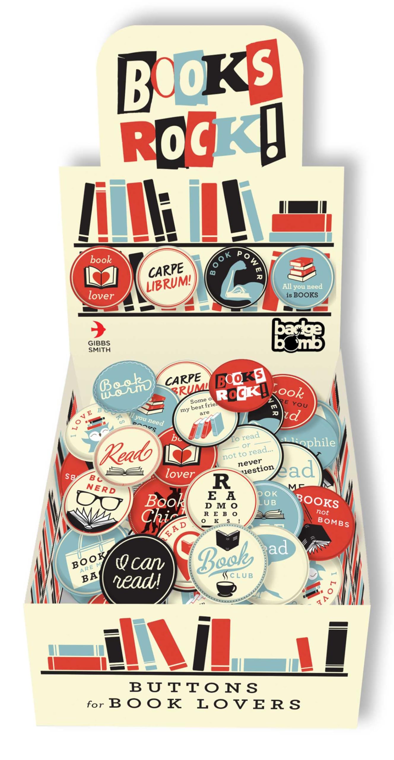 Books Rock ! Buttons: Buttons for Book Lovers