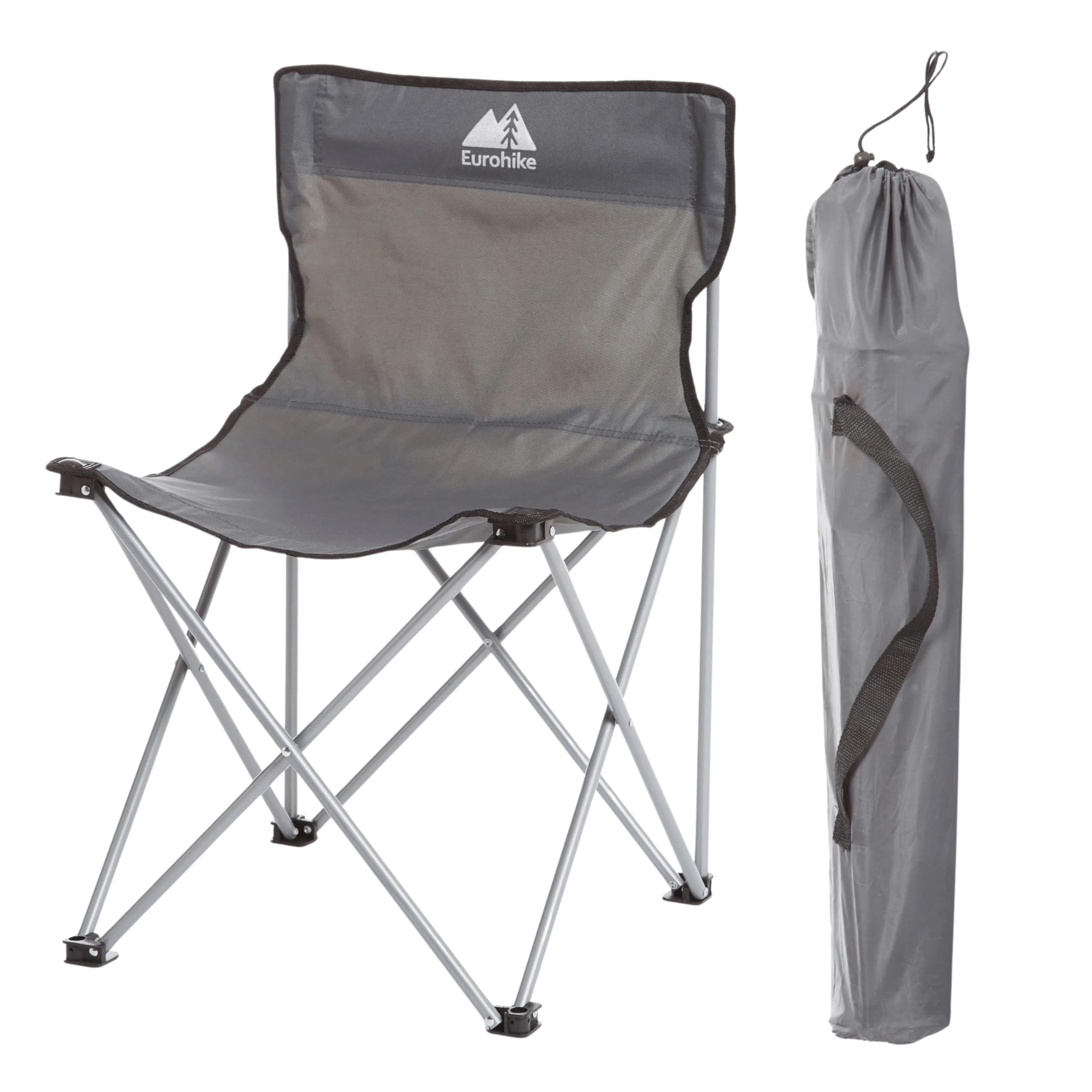 Eurohike Lowland Folding Chair, Lightweight, Portable & Compact, Ideal for Camping, Festivals, Picnics, the Beach & Garden, includes Carry Bag, Grey