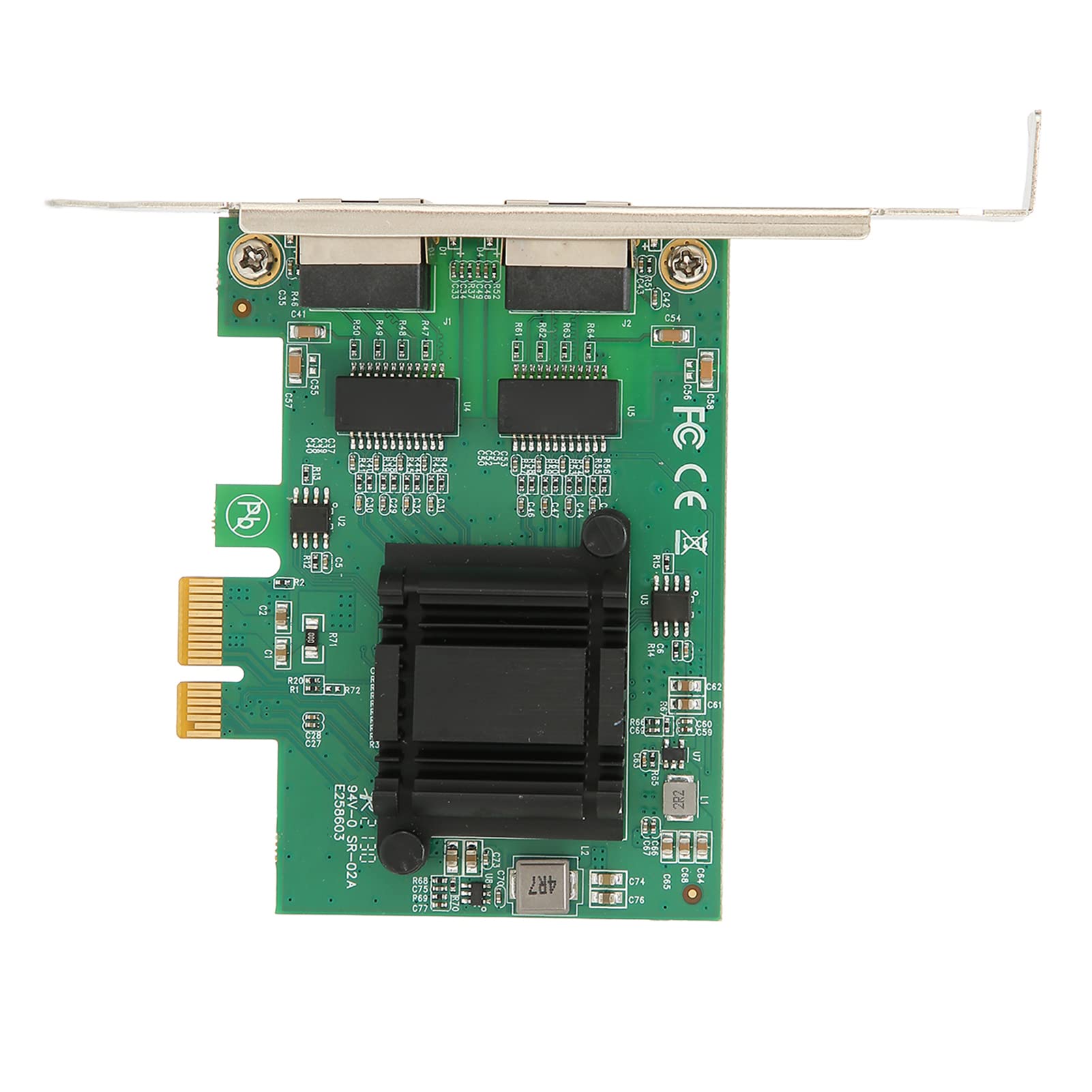 Acouto Karta Sieciowa Dwuportowy Adapter PCIE Gigabit NIC LAN 82751EB Przewodowa Karta Sieciowa Porty RJ45 Mb/s do Standardowej Sieci Wysoka zgodność z IEEE Dodaje gigabitową kartę sieciową