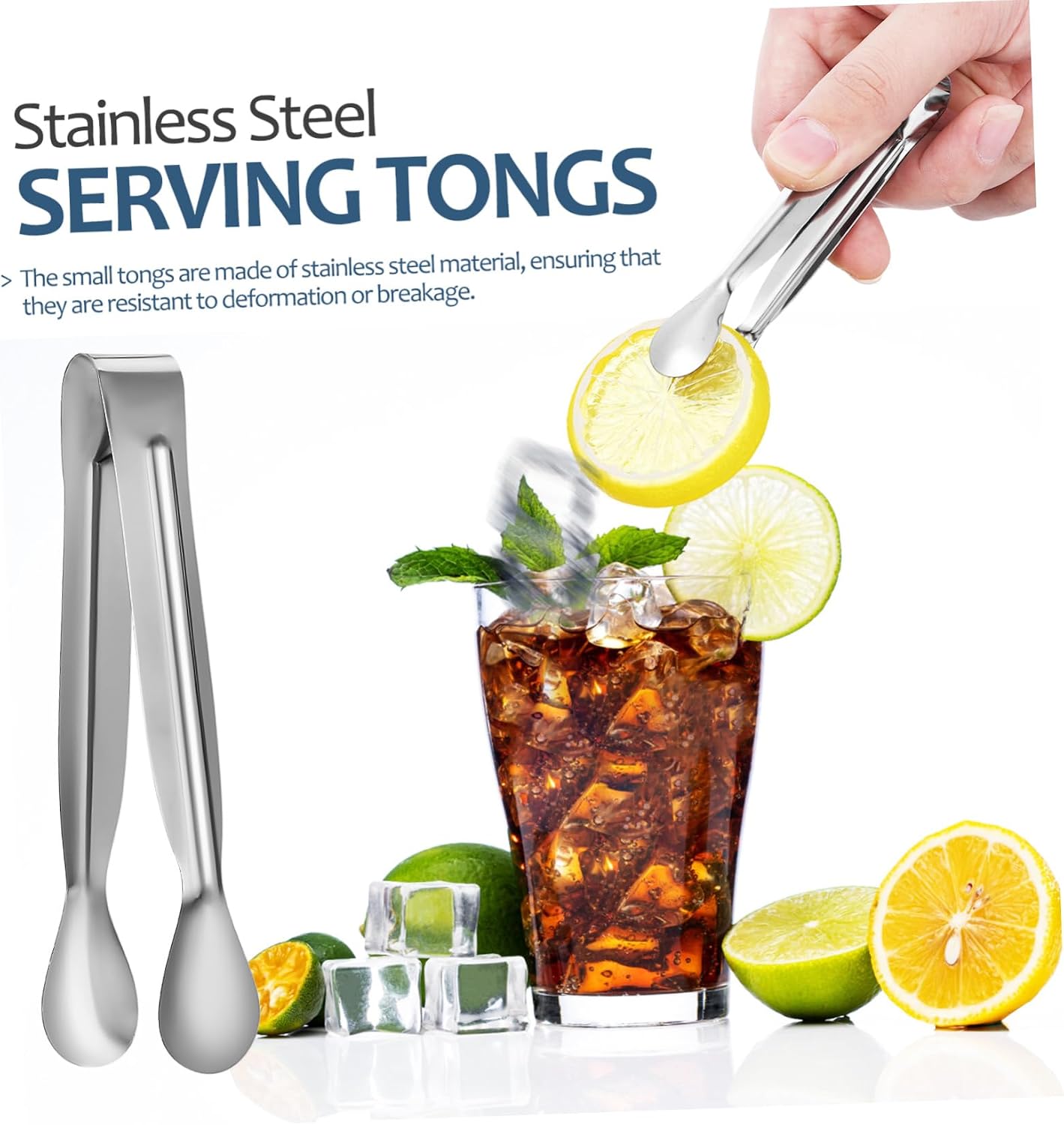 18pcs Stainless Steel Tongs Charcuterie Tongs Small for Kitchen Salad Pasta Grilling Mini for Appetizers Sweet Food Easy Cleaning Comfortable Grip