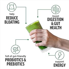 Force Factor Smarter Greens Daily Wellness Powder, Greens Superfood Powder to Support Gut Health, Bloating & Digestion, with 40+ Superfoods, 125 Million CFUs of Probiotics, Unflavored, 10 Servings