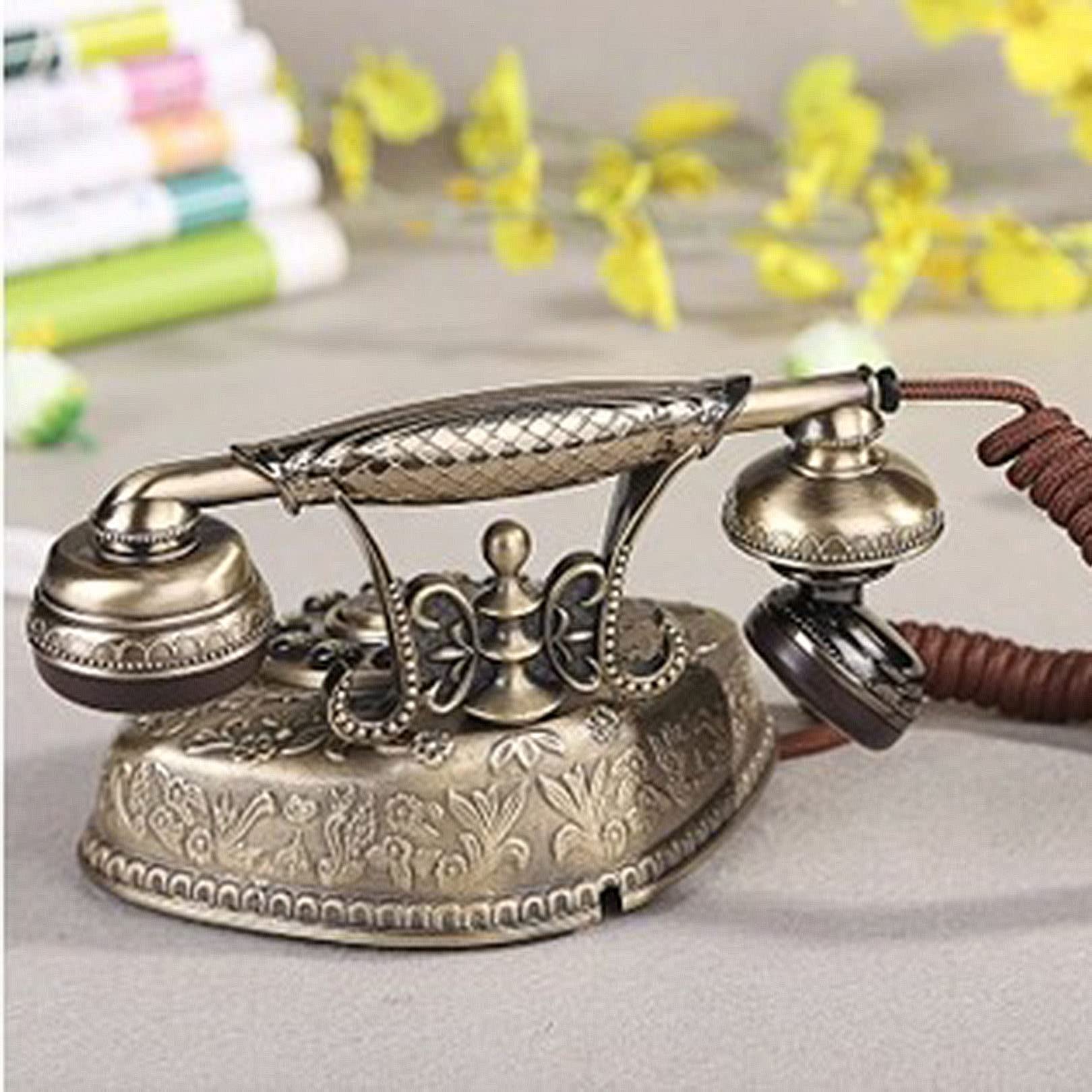 Telefon przewodowy, styl europejski, zabytkowy, stary telefon do sprzętu stacjonarnego w biurze domowym, stacjonarny stylu retro ，Telefon w stylu vintage