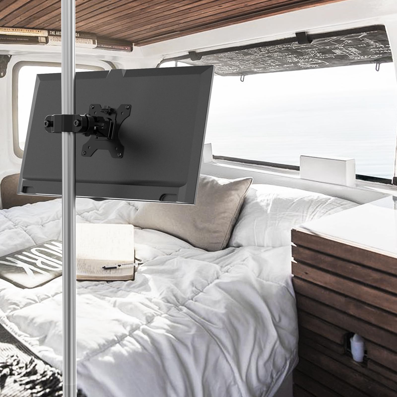 WORLDLIFT Supporto universale per schermi da 17"-32" Supporta fino a 8 kg, braccio per monitor a movimento completo compatibile con piastra VESA 75x75 e 100x100 mm