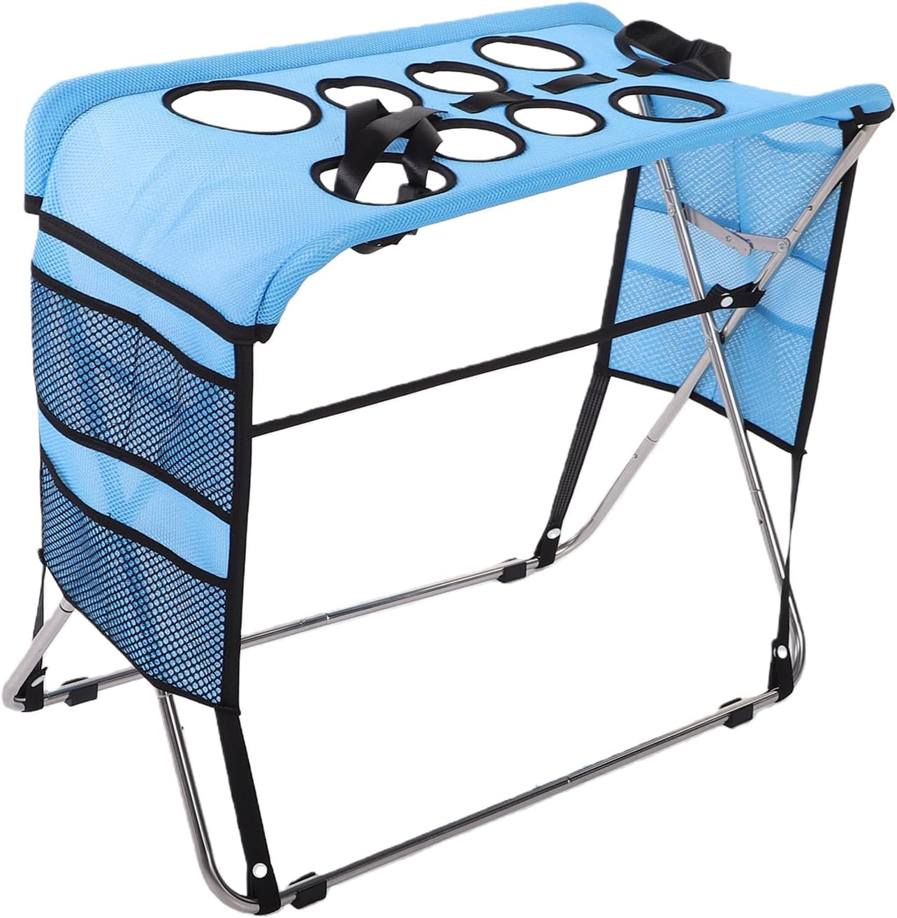 Zunate Foldable Pet Grooming Hammock, 8 Hole Blue Large