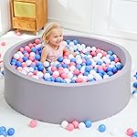 Wilwolfer Foam Baby Ball Pit for Toddlers: 47.2 x 13.8 inch Extra Large Kids Ball Pit, Indoor Outdoor Babies Playpen, Kids Soft Play Toys, Birthday Gift for Girl Boy - Balls Not Included