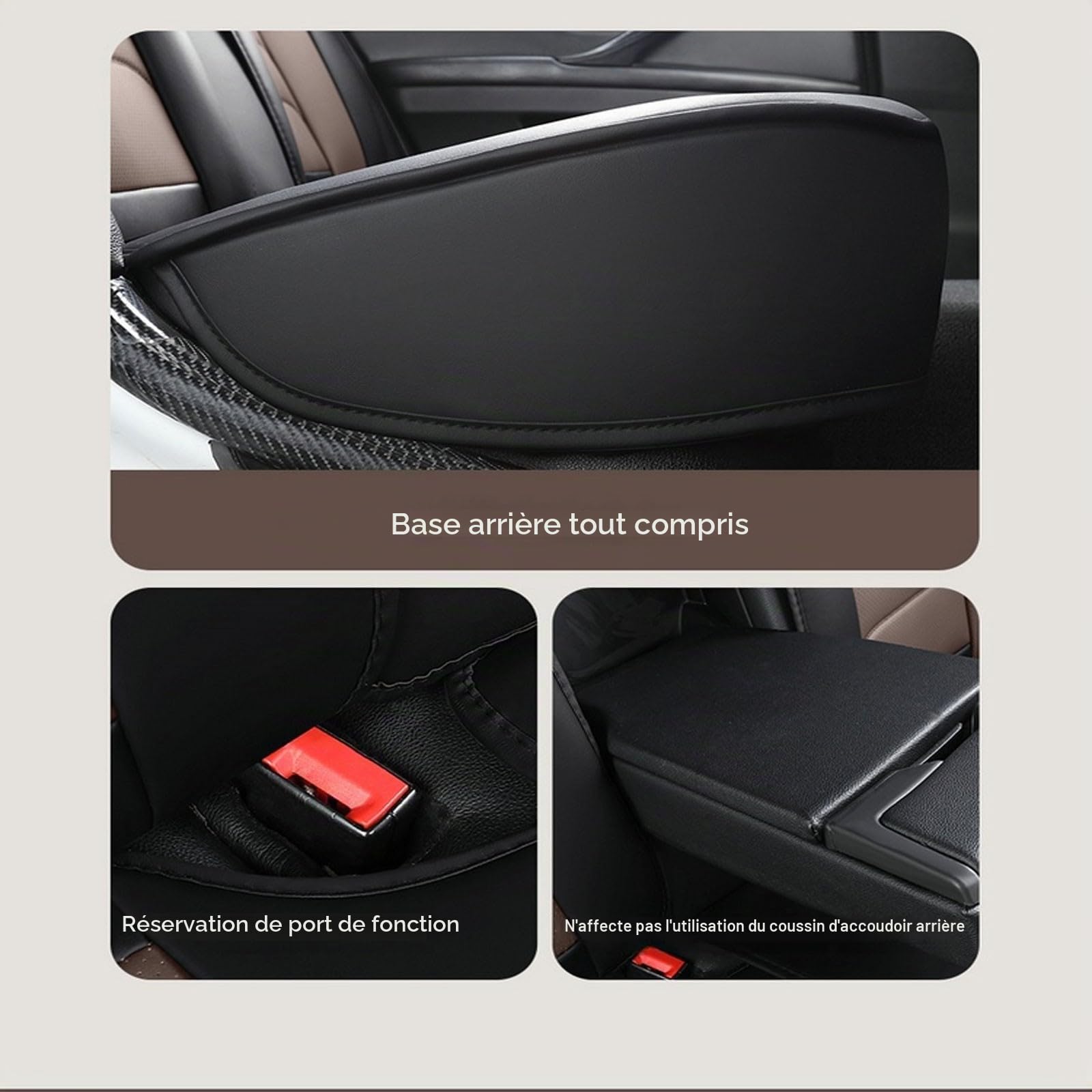 Housse Siège Voiture pour V-W ID.4 5 Pièces Set Housses siège Auto Protection Cuir Imperméable Compatible avec Airbags