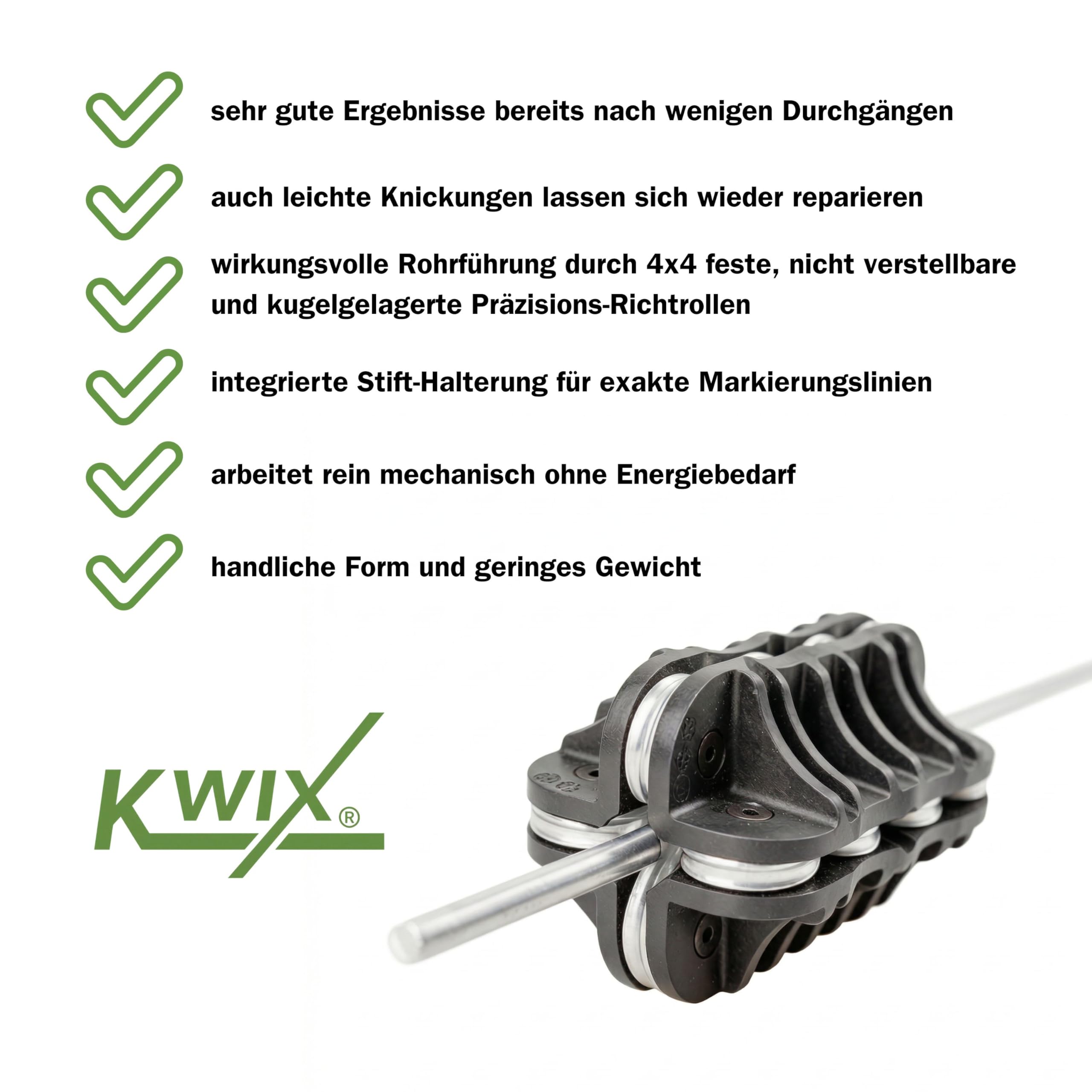 KWIX® Raddrizzatore per tubi in acciaio, tubo in rame, tubi dei freni, tubi refrigeranti | allineare professionalmente i prodotti (1/2")