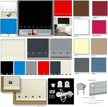 Roller Blinds Easy Fit Trimable Home Office Window Square Eyelet Fabric Blind 160cm Drop (White, 120 x 160 cm)