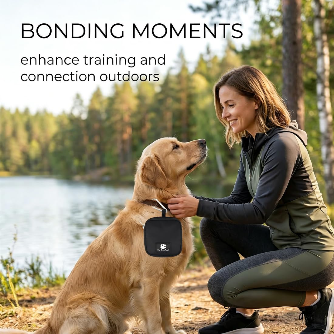 Borsa impermeabile per cani, borsa per cani per addestramento del cane, dispenser di sacchetti integrato, borsa a tracolla regolabile, Allenamento all'aperto (Blk)