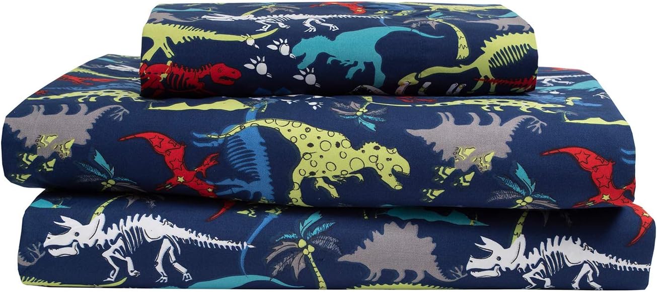 red dinosaur bedding