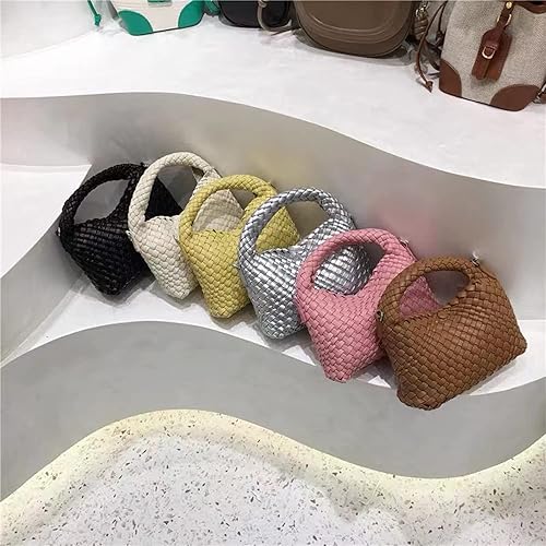 Miniatura 6 de Bolsos pequeños tejidos a mano para mujer, bolso cruzado de hombro, bolsos para niñas, bolsas con asa superior, estilo Hobo, bolsa curvada para