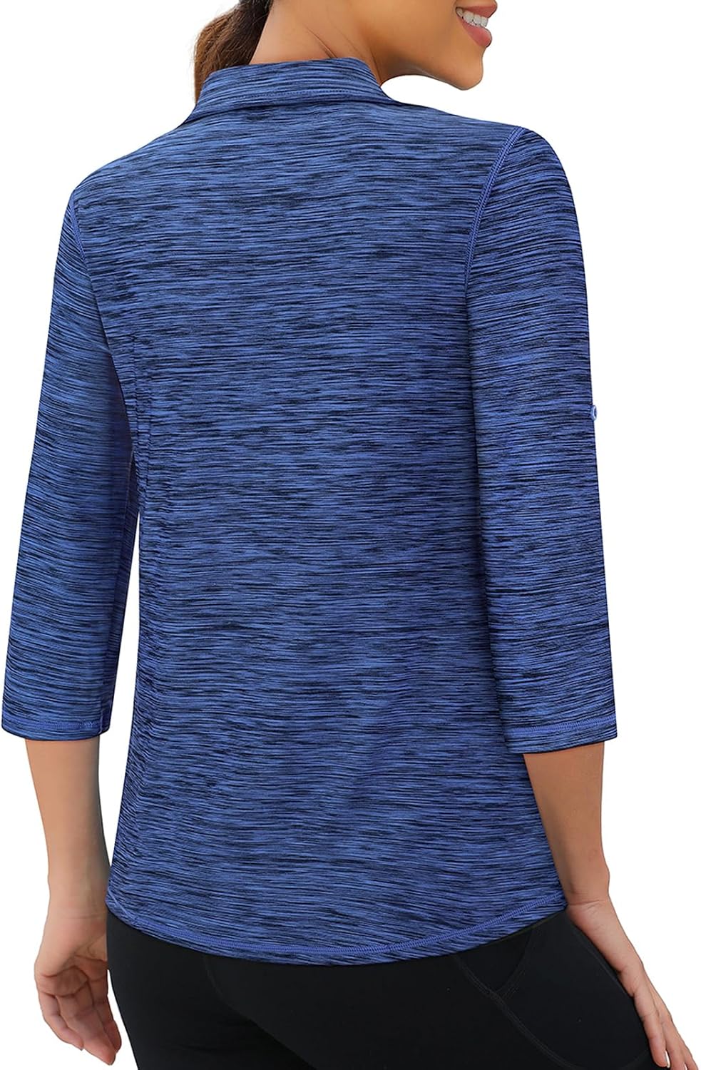 Misyula Style Womens Golf Shirt 3/4 Roll Sleeve Quarter Zip Dry Fit Tennis Shirts Athletic Tops S-2XL - Image 4