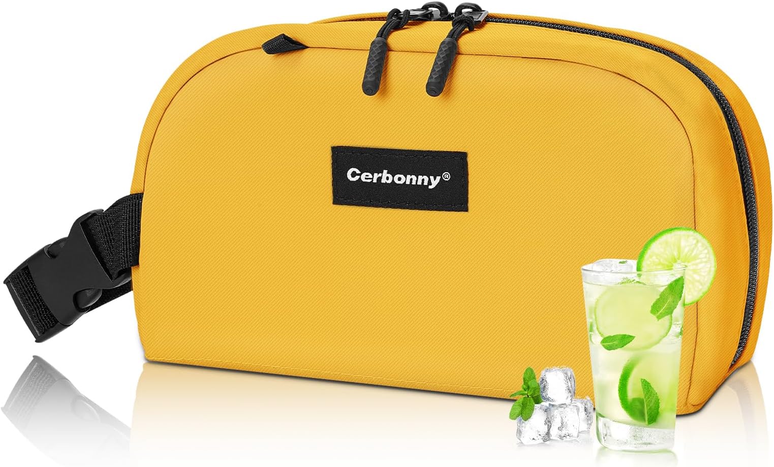 Cerbonny Small Cooler Bag Freezable Lunch Bag for Work School Travel, Leak-proof, Insulated, BPA, PVC Free, Yellow-2