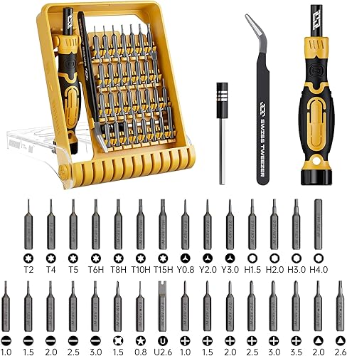 JAKEMY - Juego de destornilladores de precisión 33 en 1, juego de destornilladores Torx T6, kit de destornillador magnético, kit de herramientas de