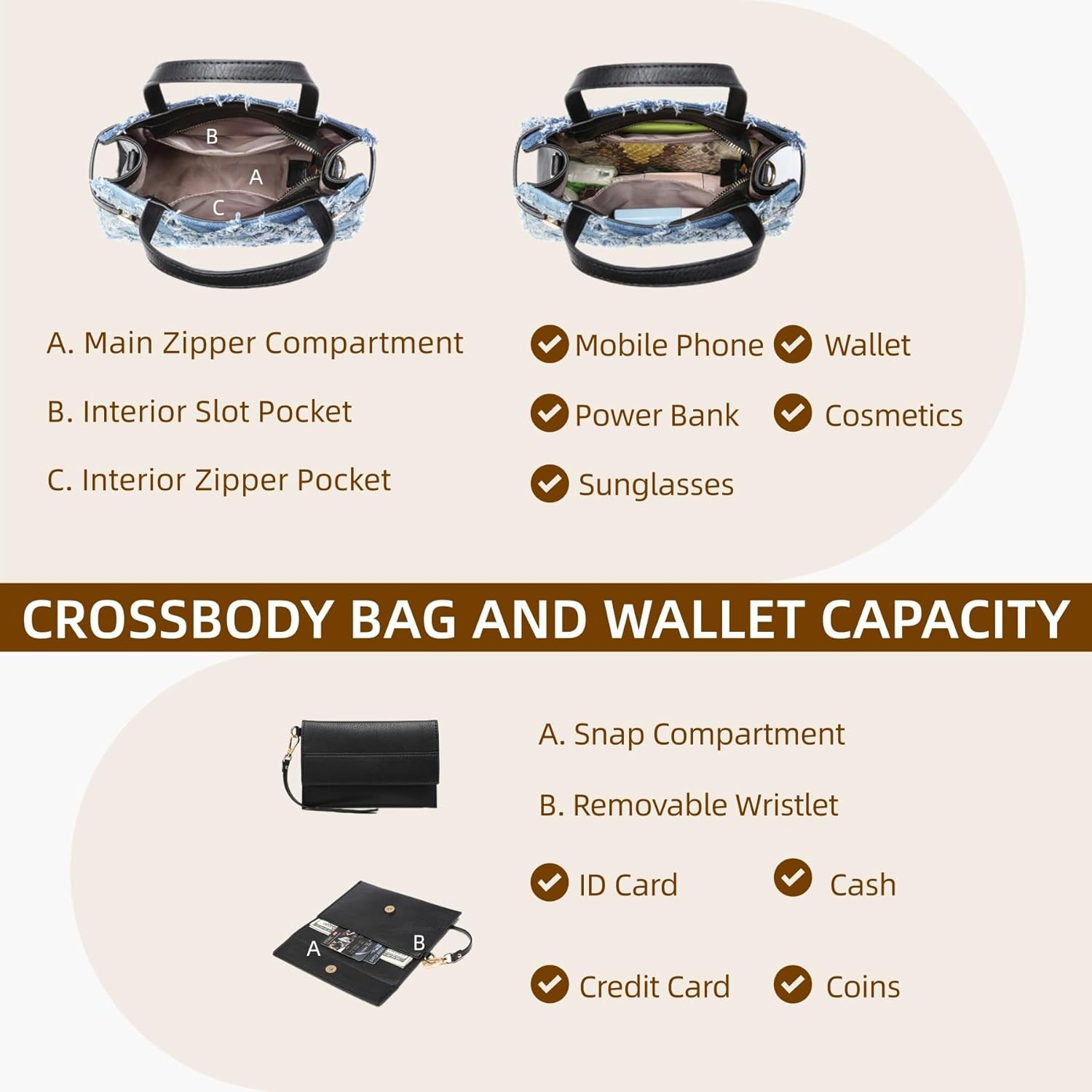 Purses and Handbags for Women Tote Bag Shoulder Bag Top Handle Satchel Purse Set with Wallet Large Work Tote 3pcs - Image 8