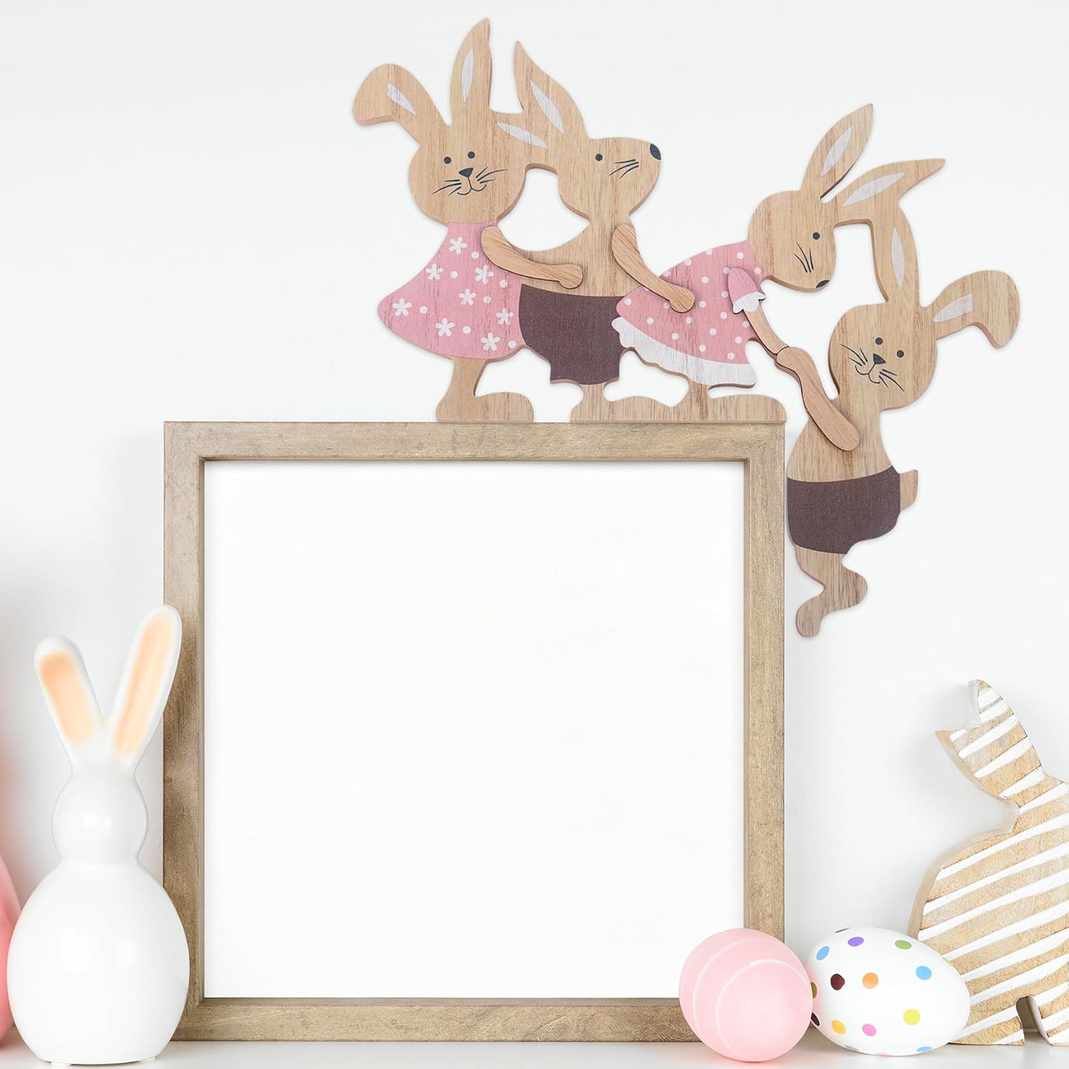 Easter Decoration, Easter Bunny Door Frame Decorative Wooden Easter Decoration Door Frame Door Frame Door Decoration Easter Decoration 30 x 28 cm