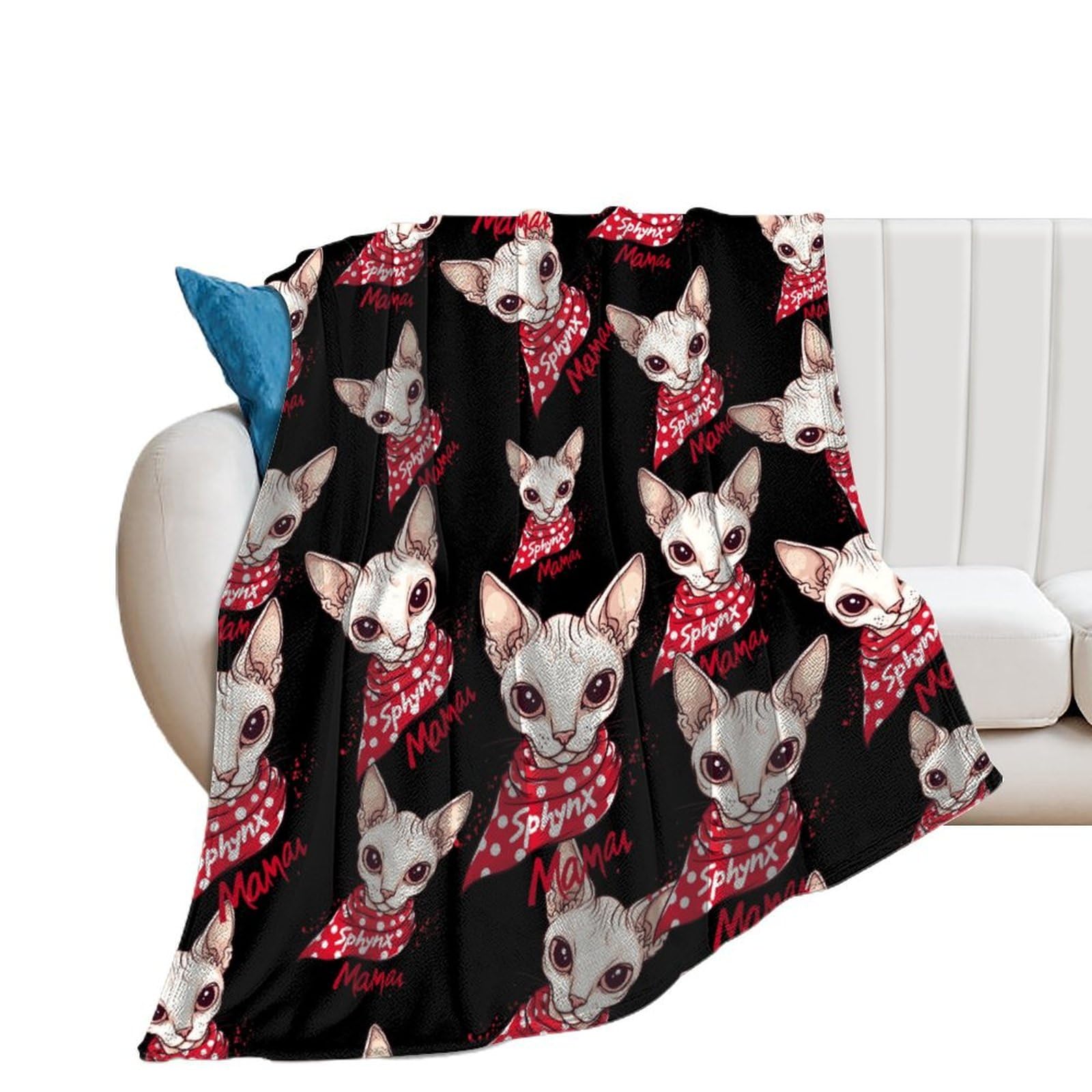 OUTBDNVFSA Sphynxes-Mamas Cat Throw Blanket Lightweight Summer Blankets for Bed Sofa Camping Travel