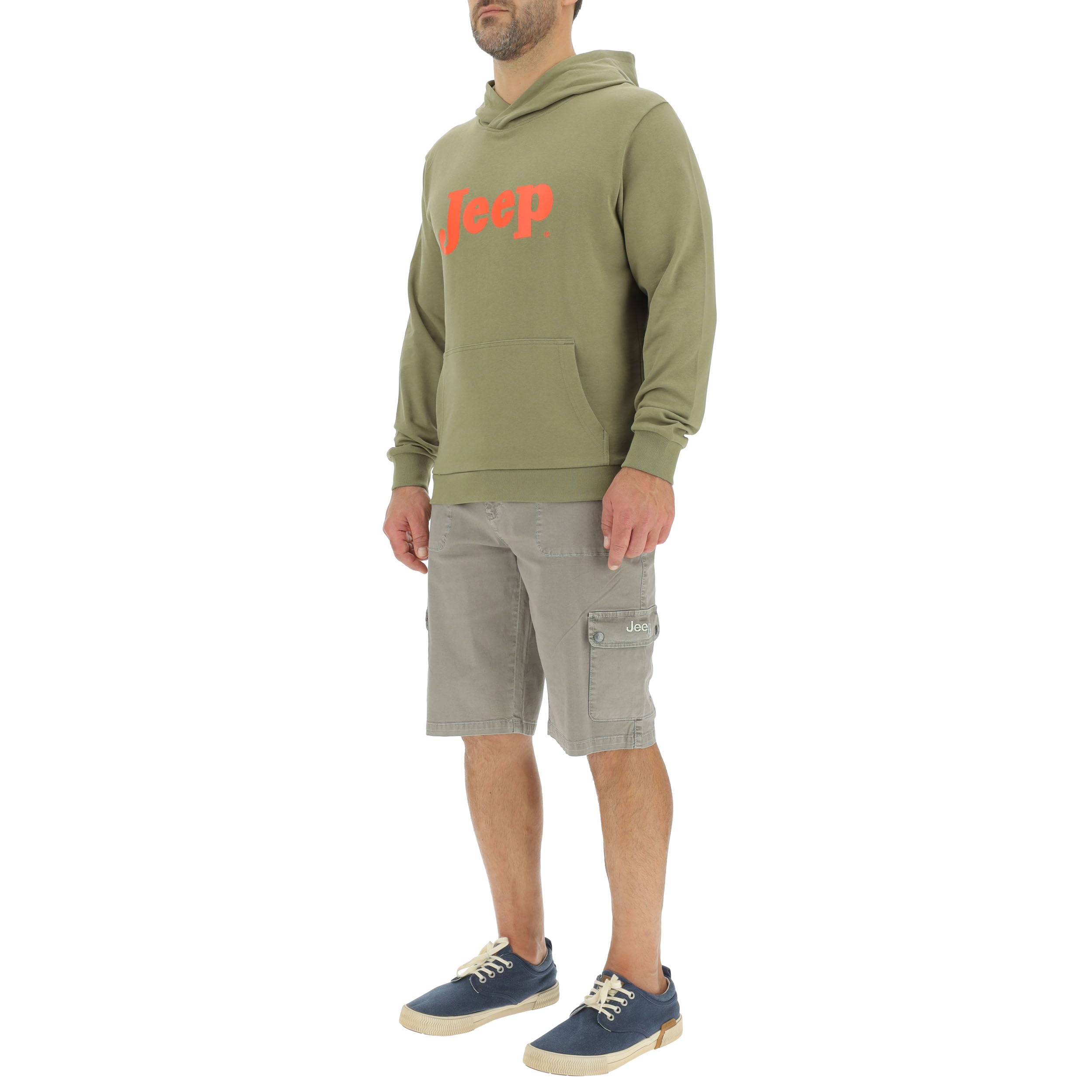 Jeep J Man Hooded Sweatshirt W/Pouch Pocket - Jeep Vintage Large Print J24s Sudadera Hombre (Pack de 1)