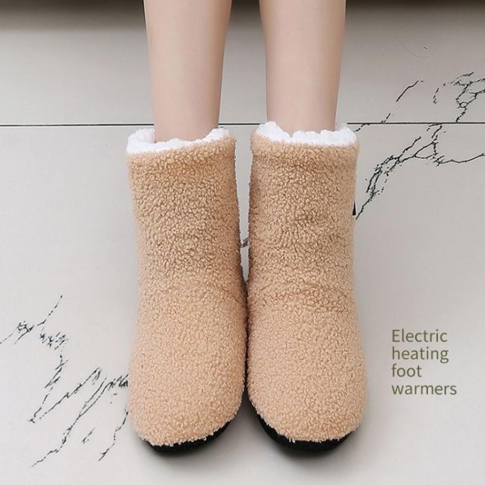 Scaldapiedi Elettrico Comodo Antiscivolo Pantofole Riscaldate Stivali Scaldapiedi Peluche Alleviare Il Disagio Donna Uomo Pantofole Riscaldate Scaldapiedi,E,38/40