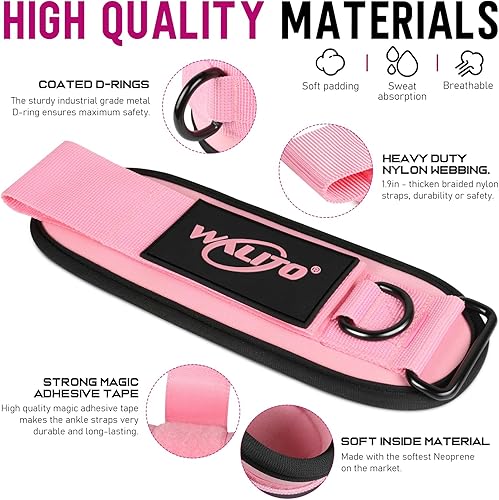 Miniatura 3 de WALITO Ankle Resistance Bands with Cuffs, Ankle Bands for Working Out, Ankle Weights for Women, Glutes Workout Equipment, Ankle Strap for Legs and