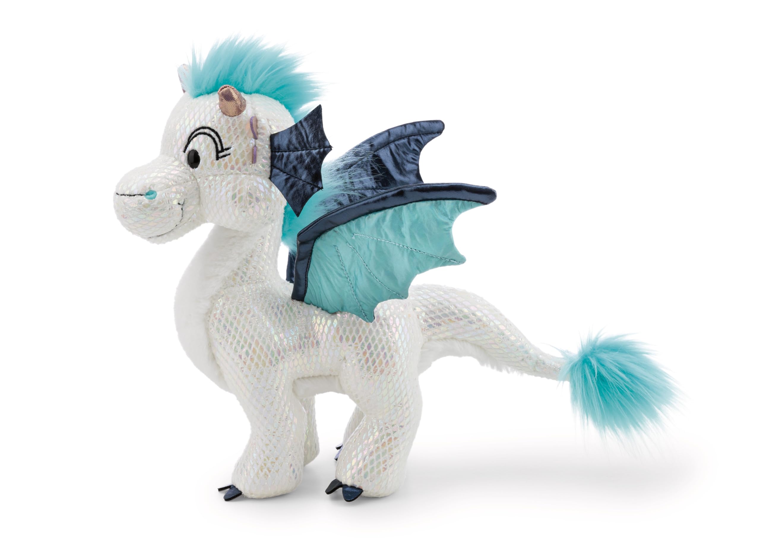 NICI Zafura Draghetto di peluche, morbido, tenero pupazzo per coccole e giochi, per adulti e bambini, 50 cm, bianco glitter – 62433