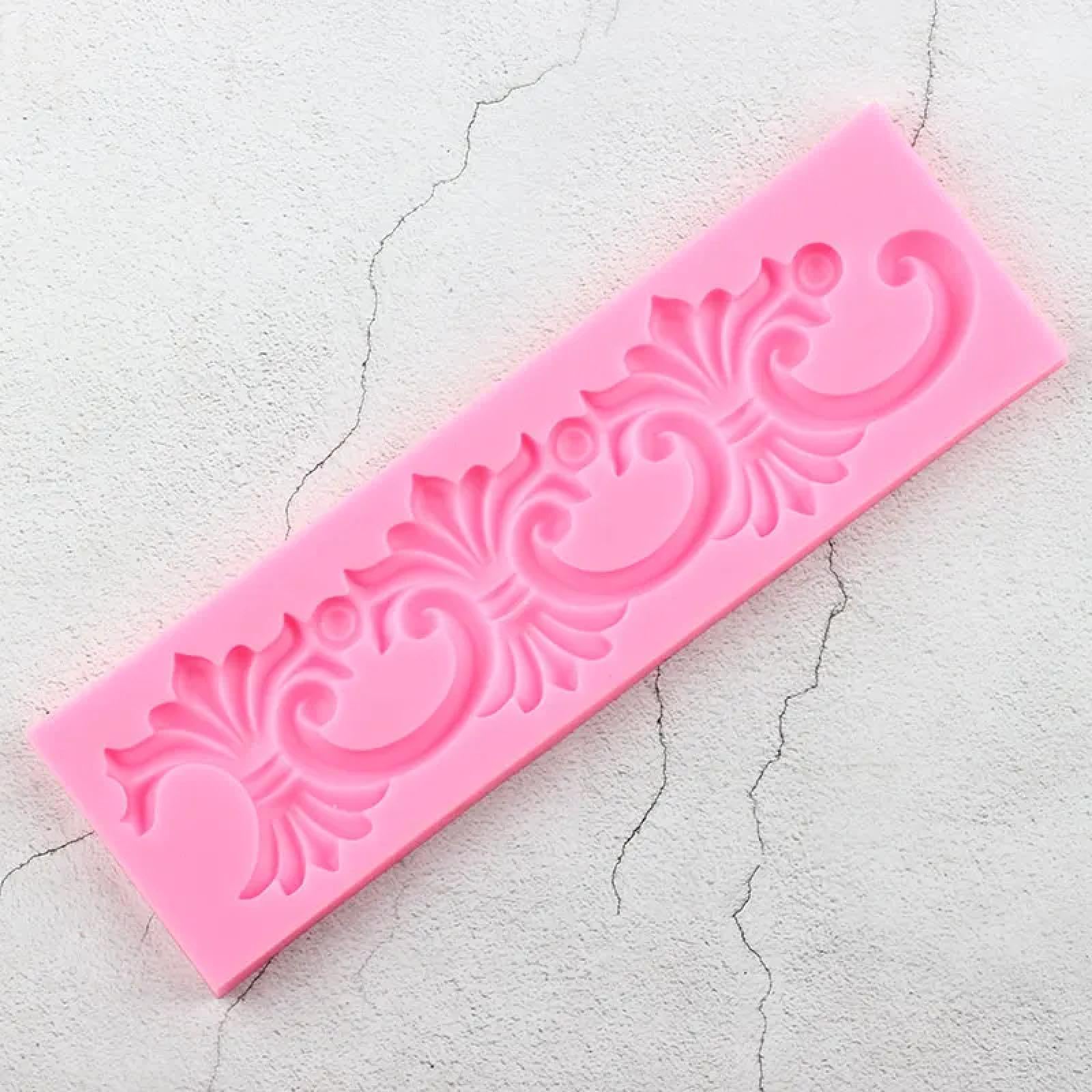 Silikonformen, Seifenformen, 24,7 x 7,4 cm, europäische Barockbordüre, Spitze, Silikonform, Blumenrelief, Cupcake-Topper, Fondant, Kuchendekoration, Werkzeuge, Süßigkeiten, Ton, Schokoladenform