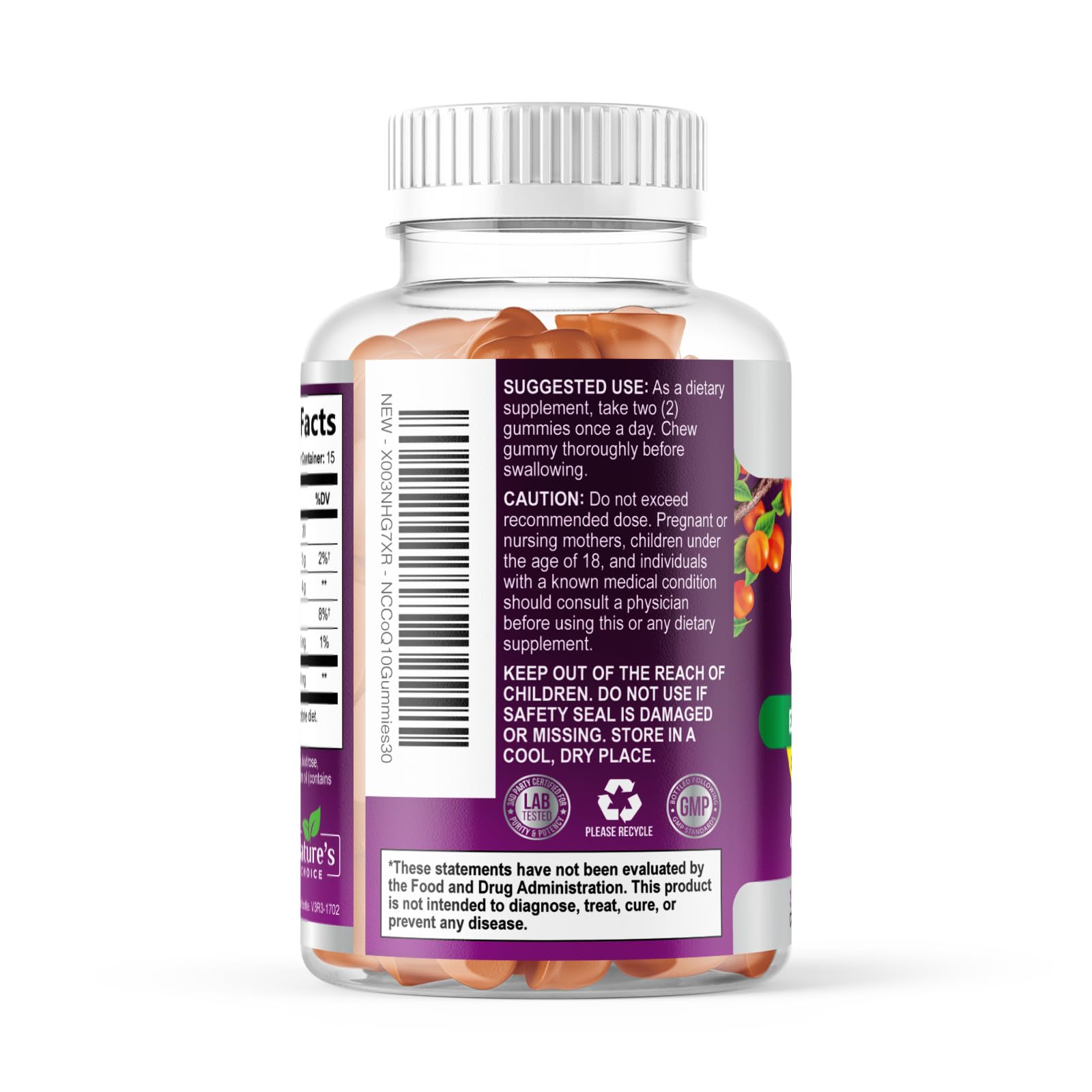 CoQ10 Gummies 100mg - 3X Strength Co Q10 Gummies - High Absorption Coenzyme Q10 Heart Health & Cellular Energy Support - Co Q 10 Gummy Antioxidant Supplement - Vegan - Tasty Peach Flavor - 30 Gummies — Amazon image 8