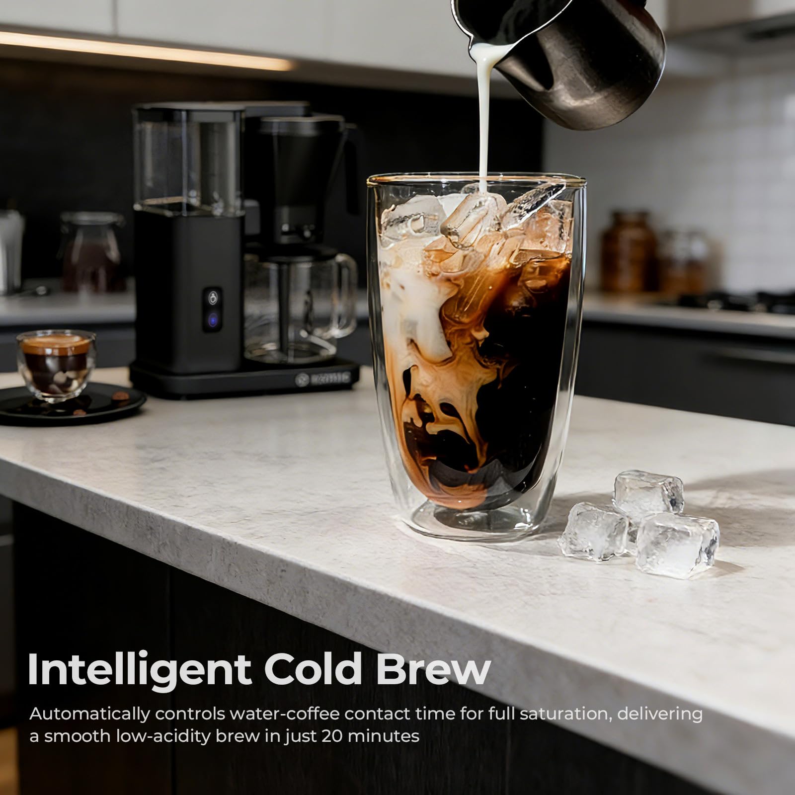 Kismile 8 Cup Drip Coffee Maker, SCA Certified Hot & Cold Brew Coffee Machine, Fast Heating to 197–205℉, 40 Min Keep Warm, Adjustable Flow Control, Easy to Clean