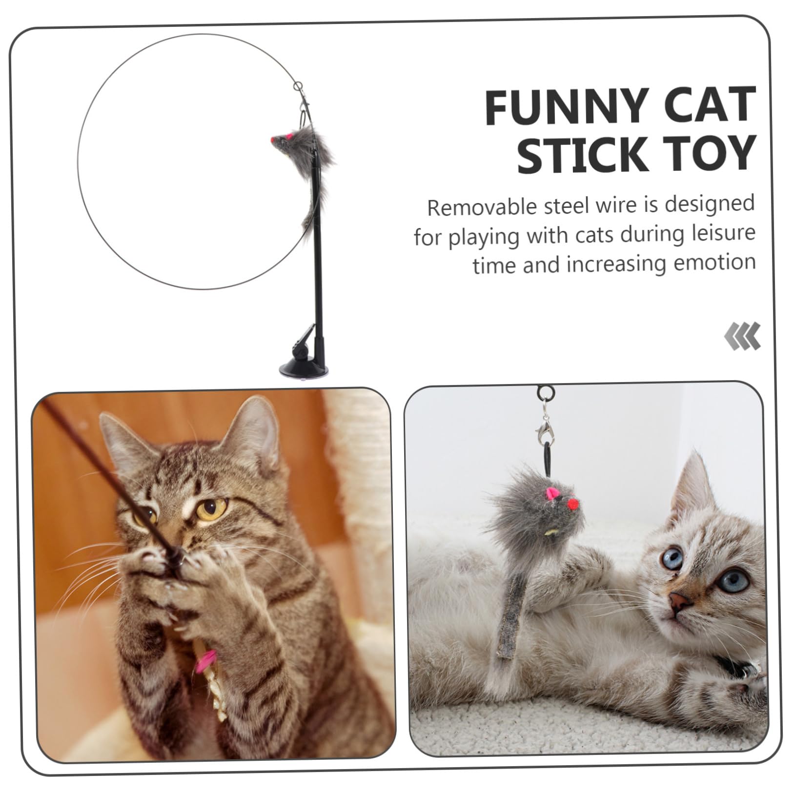 Teaser Stick per gatti - Divertente giocattolo adesivo per finestra per gattini - Gioco interattivo per gatti