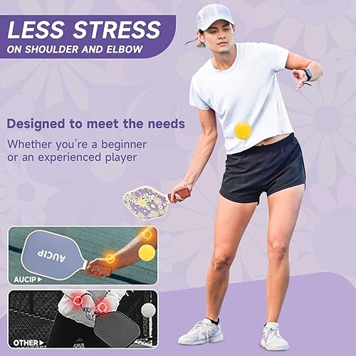 Miniatura 5 de Palas de Pickleball, juego de 2 palas de pickleball aprobadas por USAPA, lindas palas de pickleball de núcleo de nido de abeja de polipropileno,