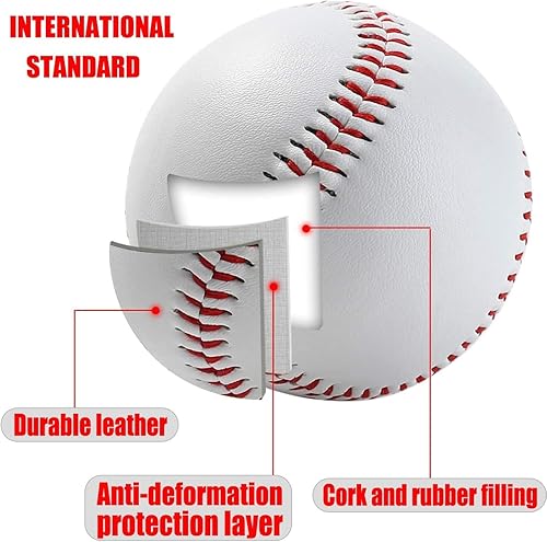 Miniatura 3 de HolyElks Balón de béisbol, pelotas de béisbol oficiales para jóvenes y adultos, talla oficial y peso Baseabll