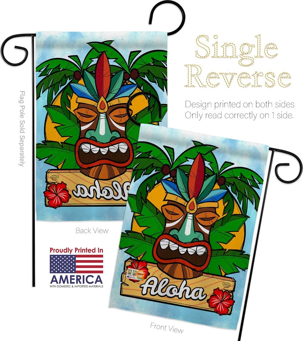 Luau Party Garden Flag Set Wall Hanger Celebration Cake Drink Candy Bouquet Surprise Occasion Anniversary Small Decorative Gift Yard House Banner Made In USA 13 X 18.5
