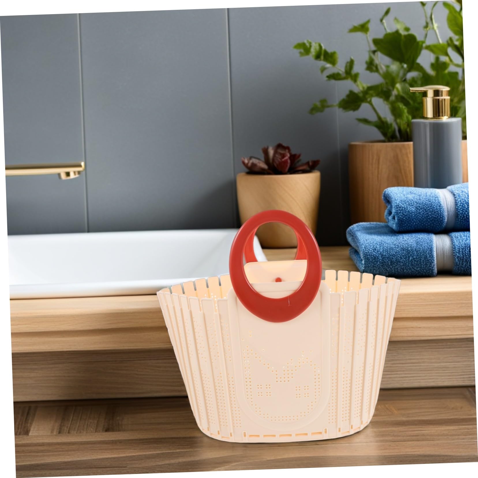 Gatuida Cesta Plegable para Baño Portátil con Asa Organizador Colgante Multiusos para Ducha Camping Dormitorio y Almacenamiento Compacto