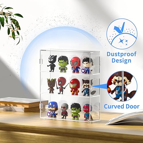 Miniatura 2 de AITEE Vitrina acrílica para mini figuras Funko Pop, transparente montado en la pared o en el escritorio, organizador de gabinete de almacenamiento