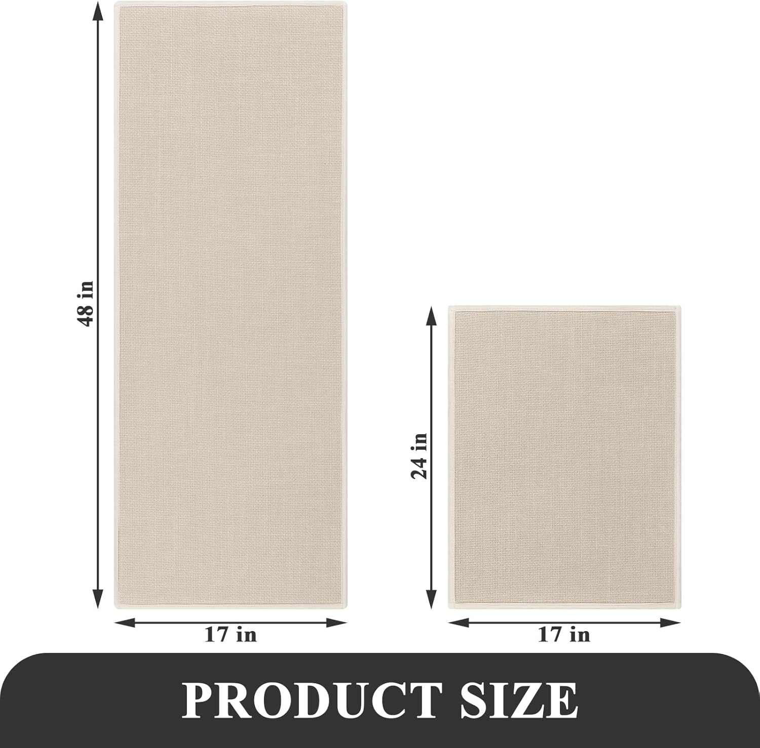 SHACOS Bath Mat Set of 2, Ultra Thin Washable Bathroom Rugs, No Slip Rubber Bath Rugs for Bathroom, Quick Dry Absorbent Bathroom Mat for Shower Outside Floor Toilet Sink (17"x24"+17"x47")