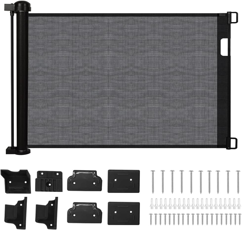 CALISTOUK Retractable Baby Gate, 35" Tall Extra Wide Mesh Gate,Extends