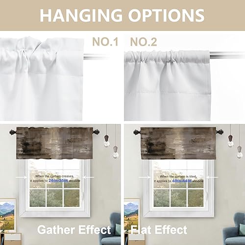 Miniatura 273 de Cenefas de cocina modernas con patrón de cobre marrón dorado para ventanas, cenefas opacas abstractas de marcas de arañazos y cortinas opacas