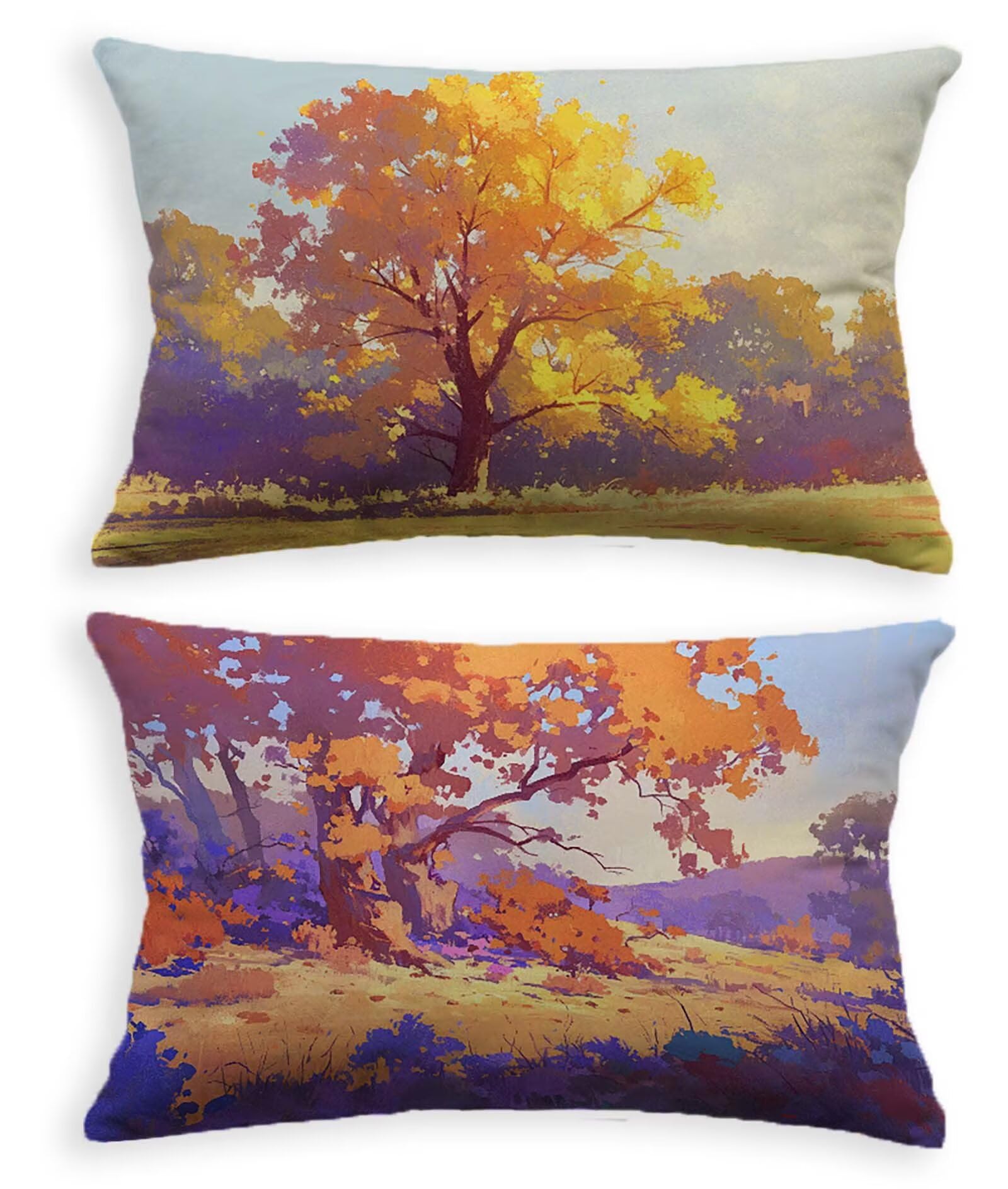 Taie oreiller 50x70 orange brûlé en velours pour rénover un canapé