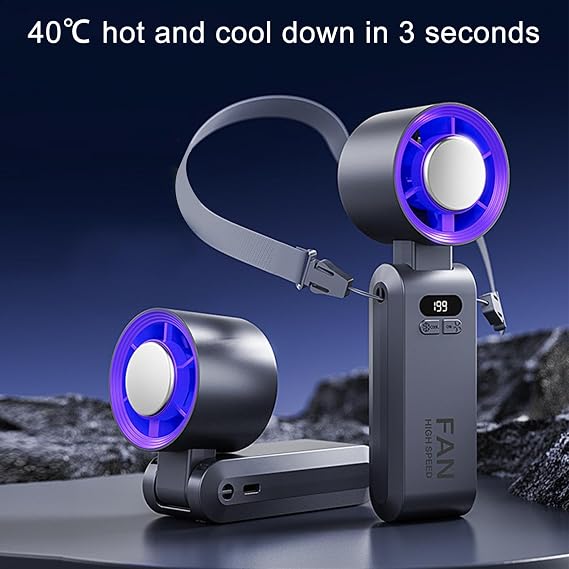 Portable Handheld Fan - Small Personal Cooler, Battery Powered Air | Pocket Size Rechargeable Fan, Portable Electric Blower, Tiny summar Comfort Tool, Compact Travel Breeze Generator for Events.