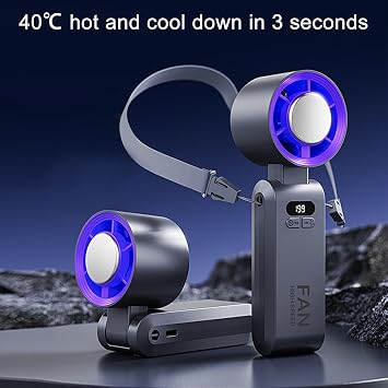 Portable Handheld Fan - Small Personal Cooler, Battery Powered Air | Pocket Size Rechargeable Fan, Portable Electric Blower, Tiny summar Comfort Tool, Compact Travel Breeze Generator for Events.